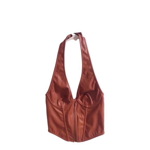 Urban Outfitters Brown Faux Leather Halter Top - Picture 7 of 8